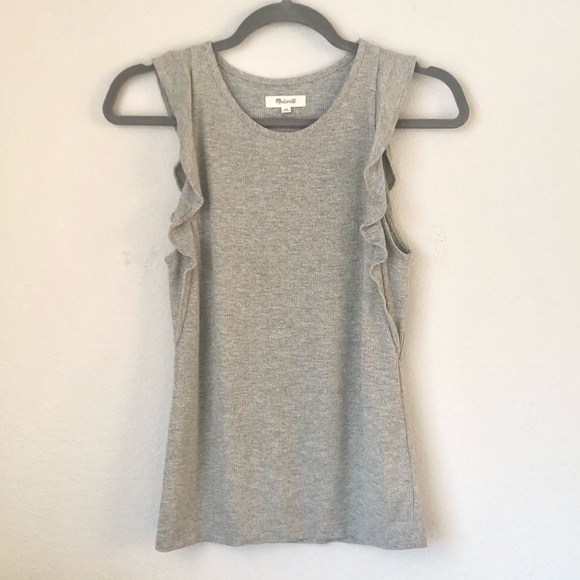 SUMMER CLOSEOUT ☀️ \Madewell\• Glitter Thread Ruffled Tank - Picture 1 of 14